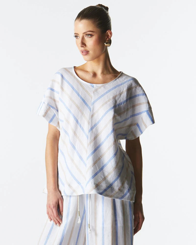 Fate & Becker - Poolside Boxy Top - Stripe