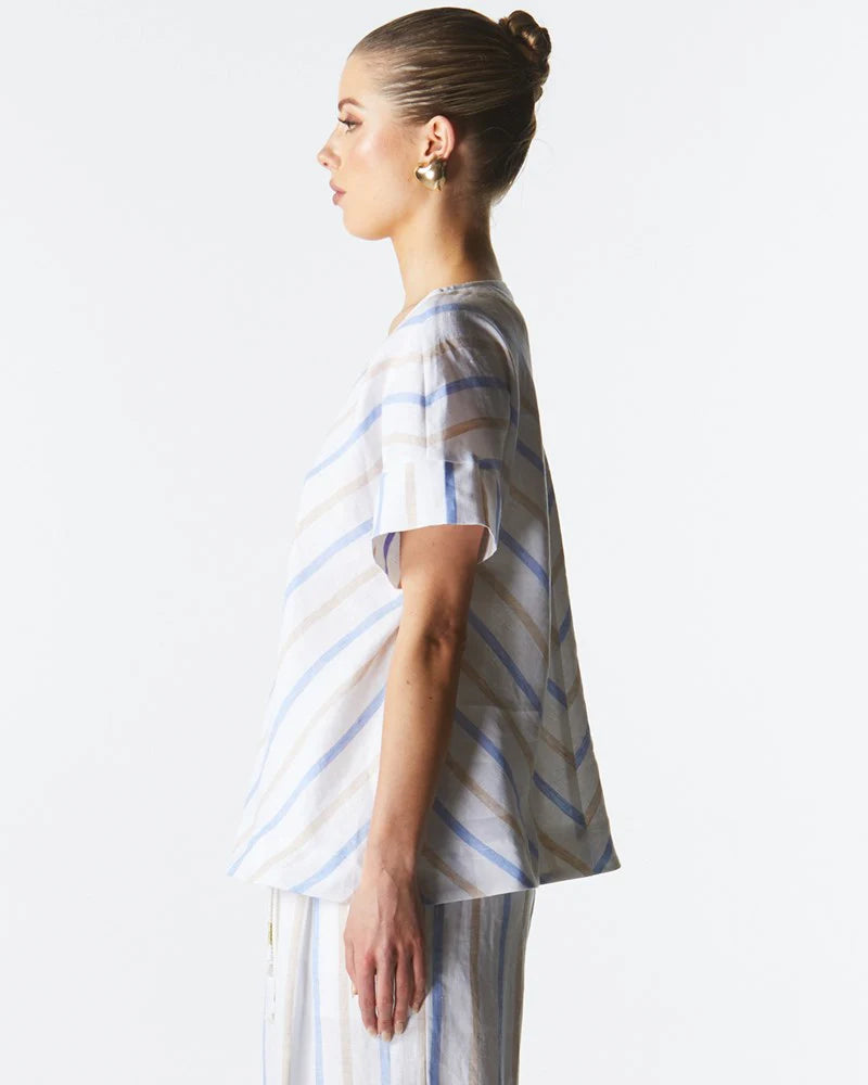 Fate & Becker - Poolside Boxy Top - Stripe