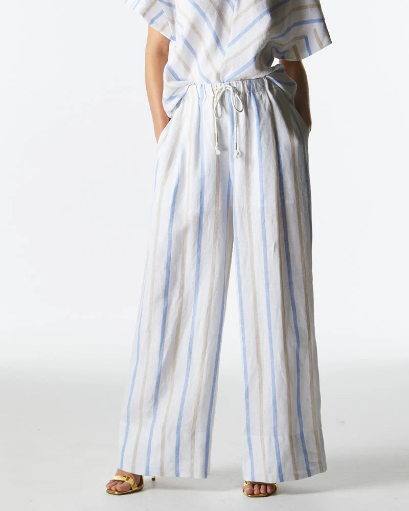 Fate & Becker - Poolside Wide Leg Pants - Stripe