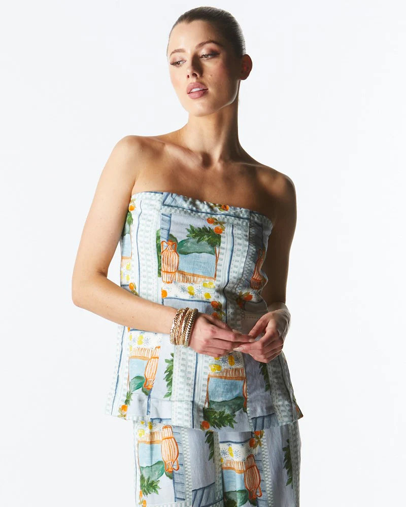 Fate & Becker - The Terrace Strapless Top - Postcard