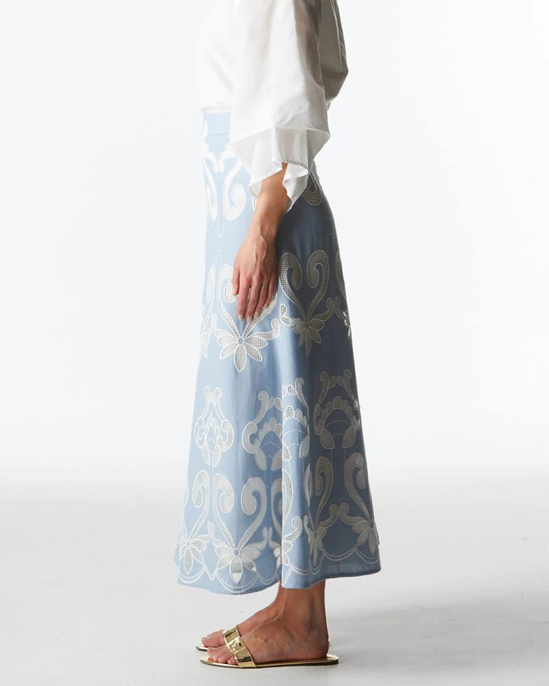 Fate & Becker - The Avenue Skirt - Chambray