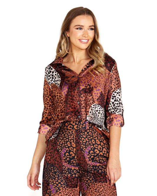 Sass - Sindi Shirt - Leopard Mix Print