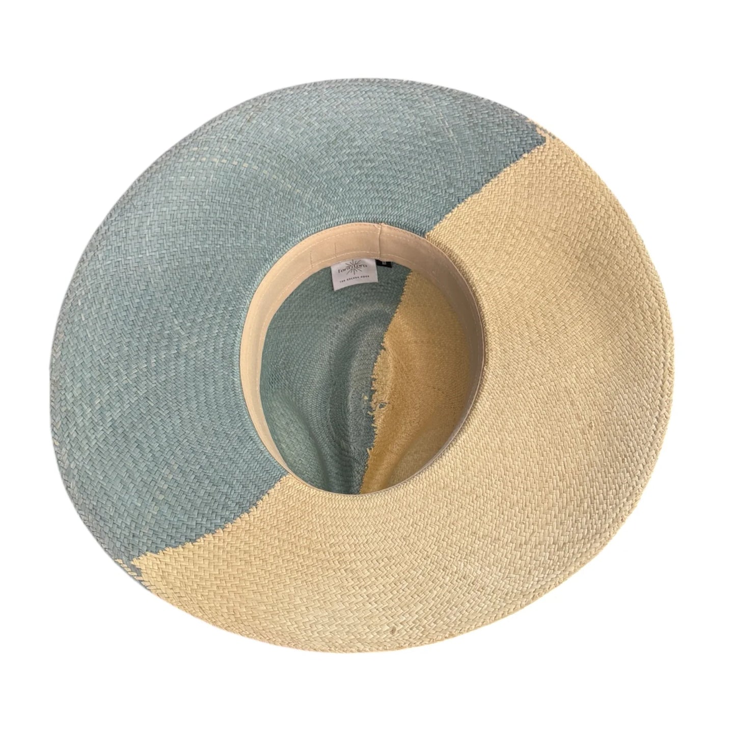 L'ora D'oro - Tarnee Panama Hat - Baby Blue / Natural Bi Colour