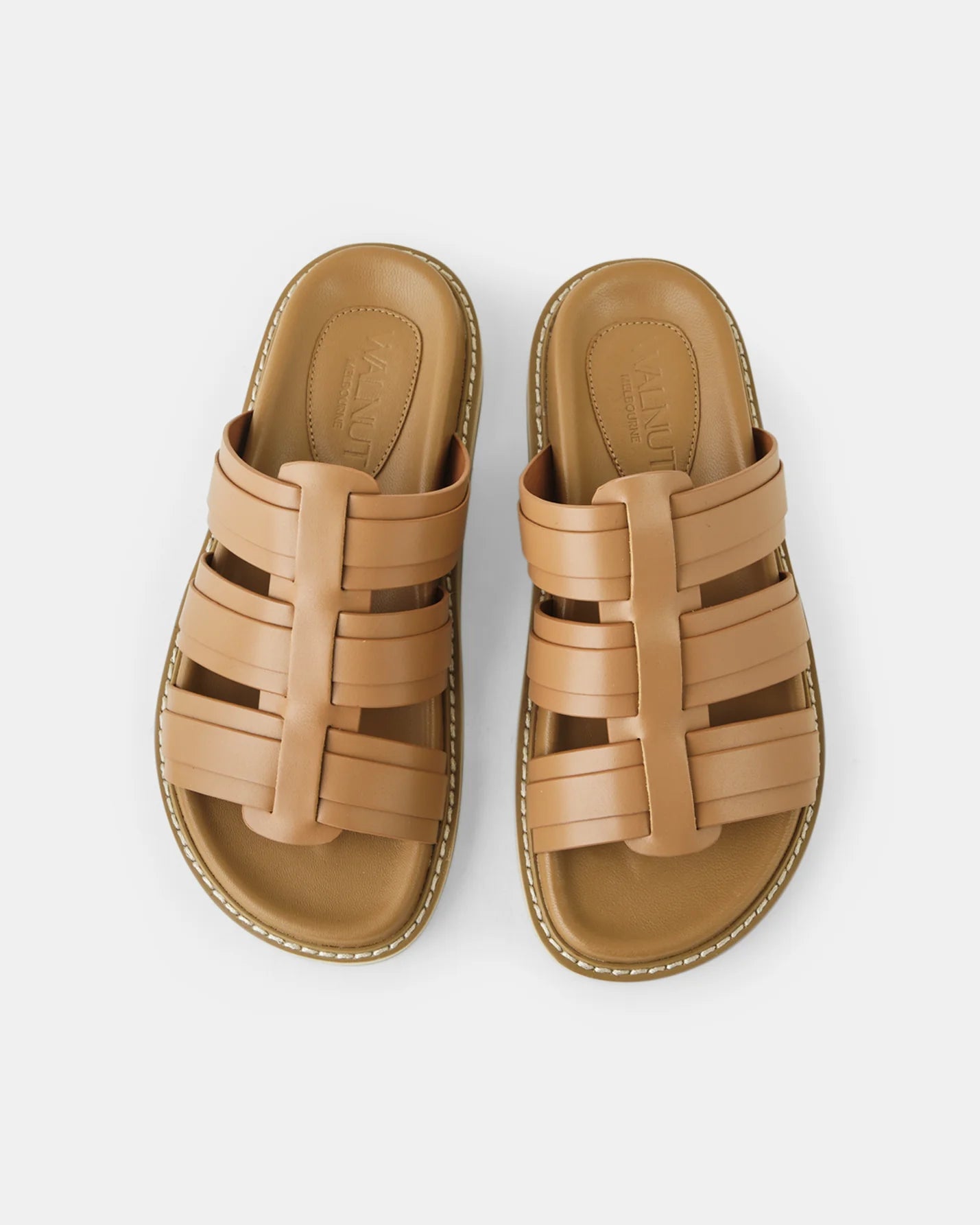 Walnut Melbourne - Olena Leather Slide - Mocha