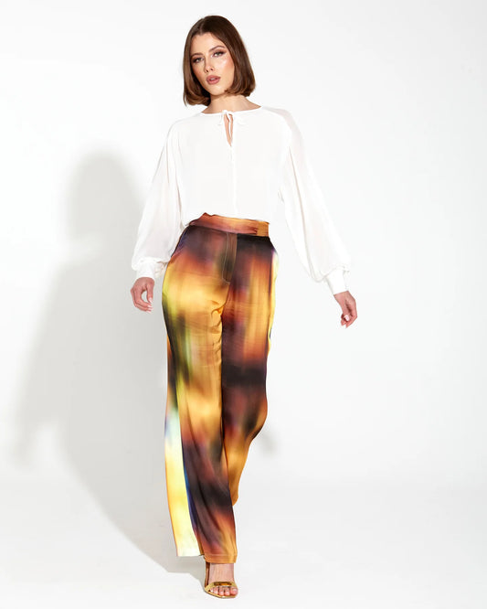 Sale - Fate & Becker - Orbit Satin Straight Leg Pants - Gradient