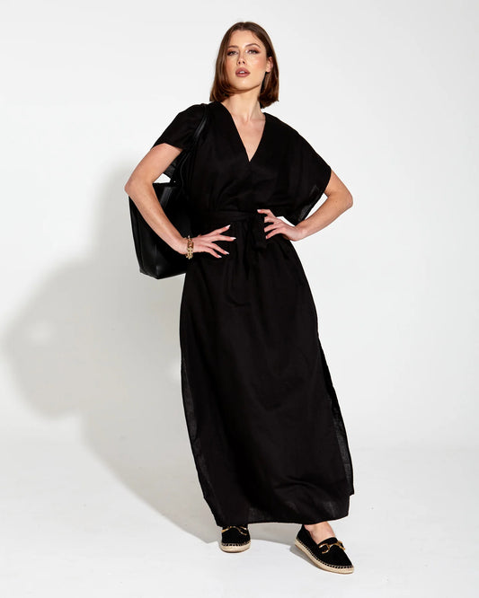 Fate & Becker - Heritage Linen Maxi Dress - Black