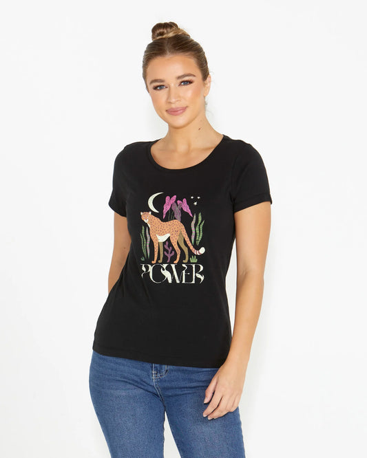 Sass - Kingsley Printed Tee. - Black