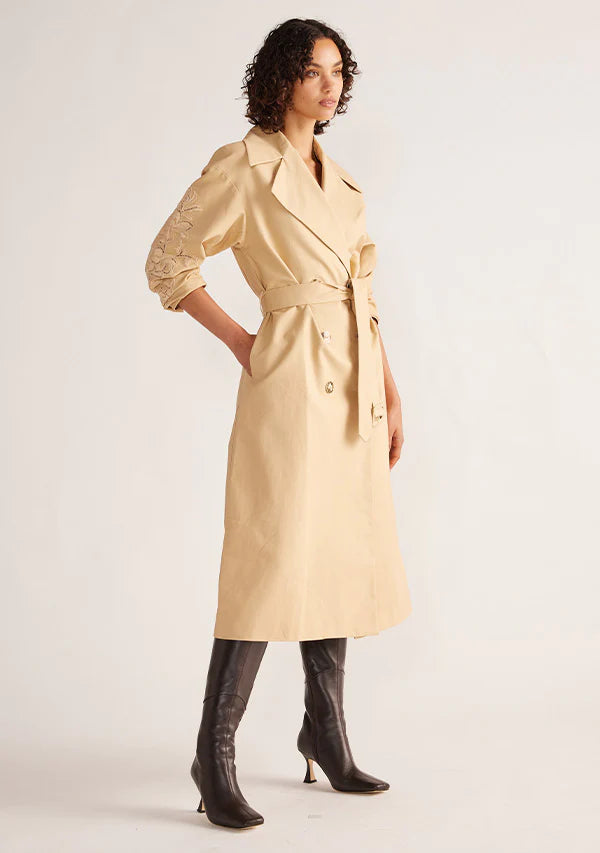 MOS - Louise Embroidery Trench - Beige