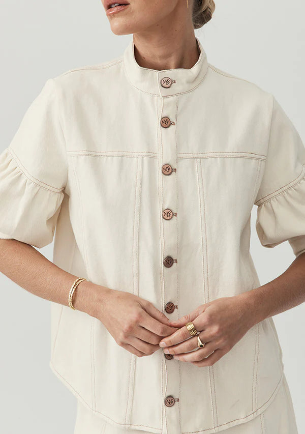 Mos the Label - Lucia Denim Blouse - Ivory
