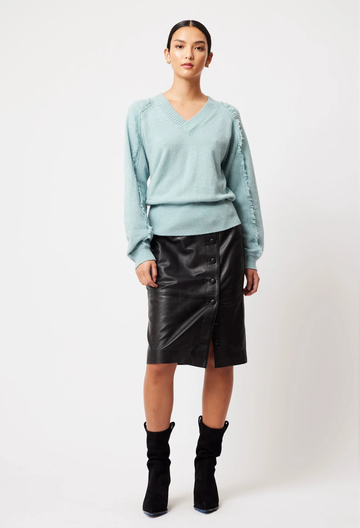 Sale - Once Was - Stella Merino Wool Knit - Sky