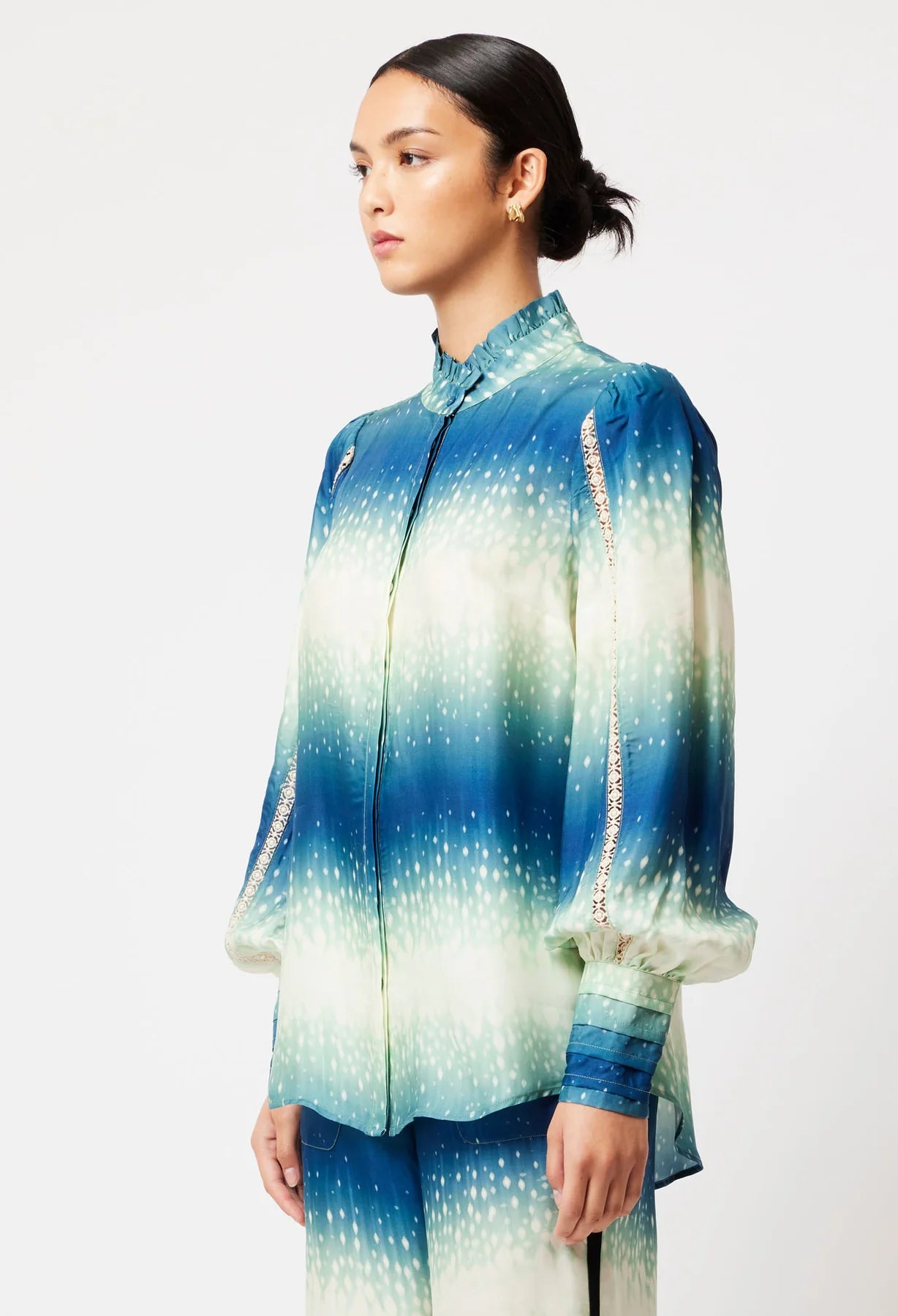 Sale - Once Was - Florence Cupro Viscose Shirt - Galaxy Print