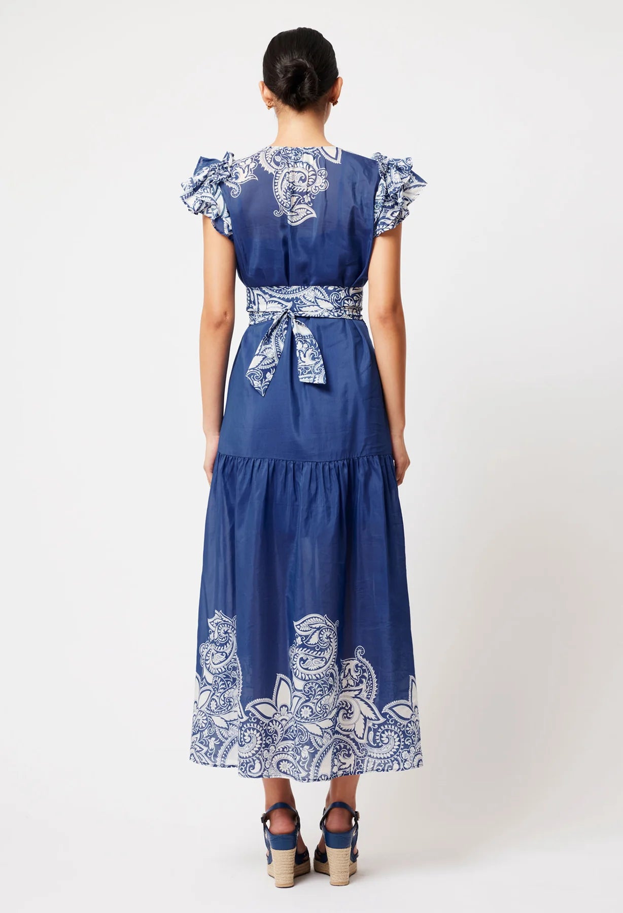 Once Was - Paradiso Cotton Silk Dress - Nautique Paisley