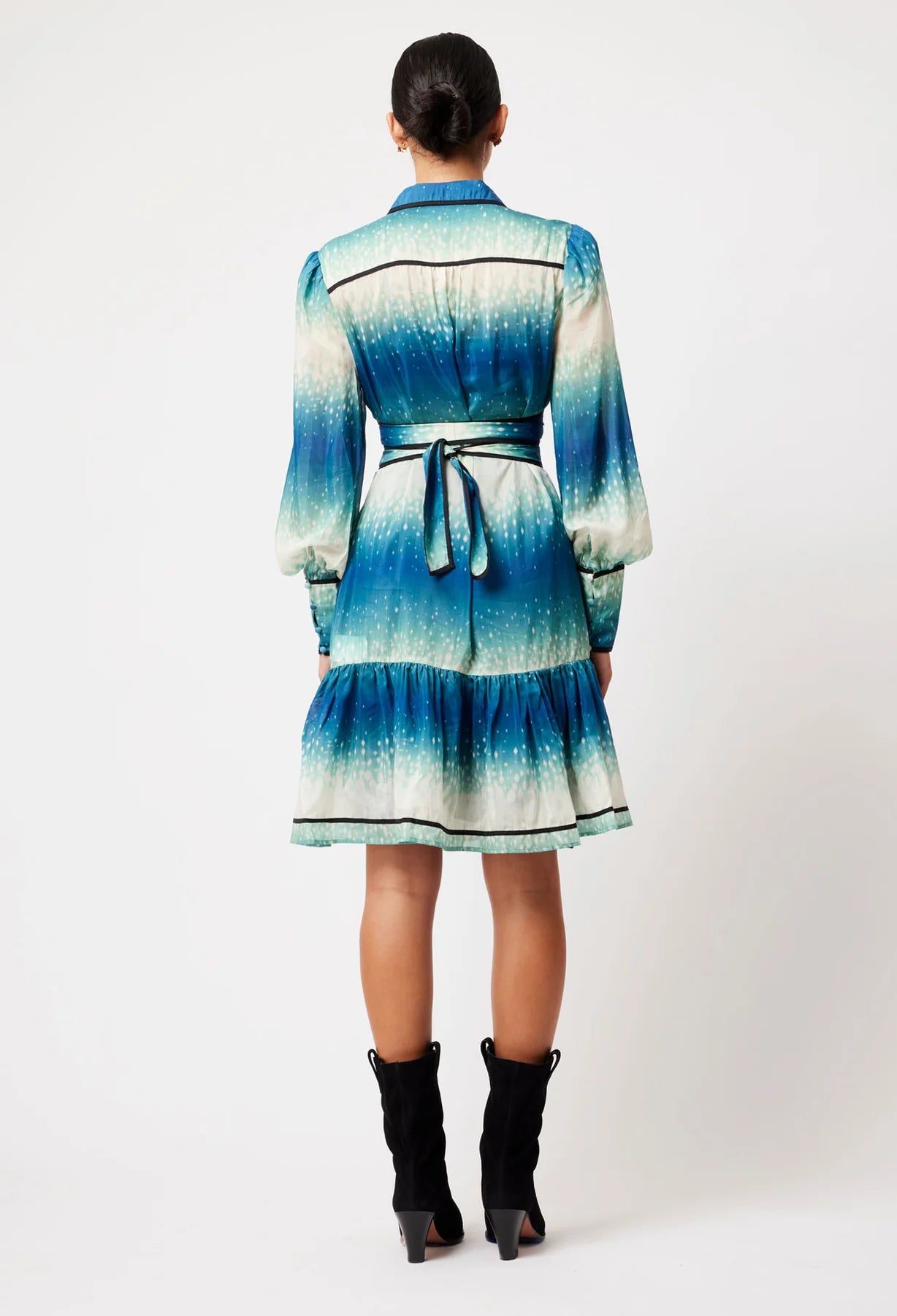 Sale - Once Was - Altair Cotton Silk Shirt Dress - Galaxy Print