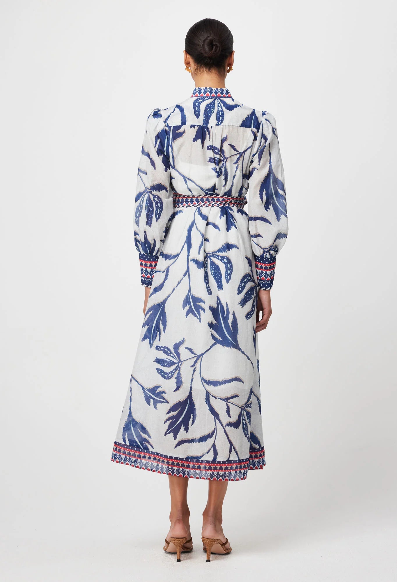 Once Was - Tierra Cotton Silk Dress - Palm Shadow