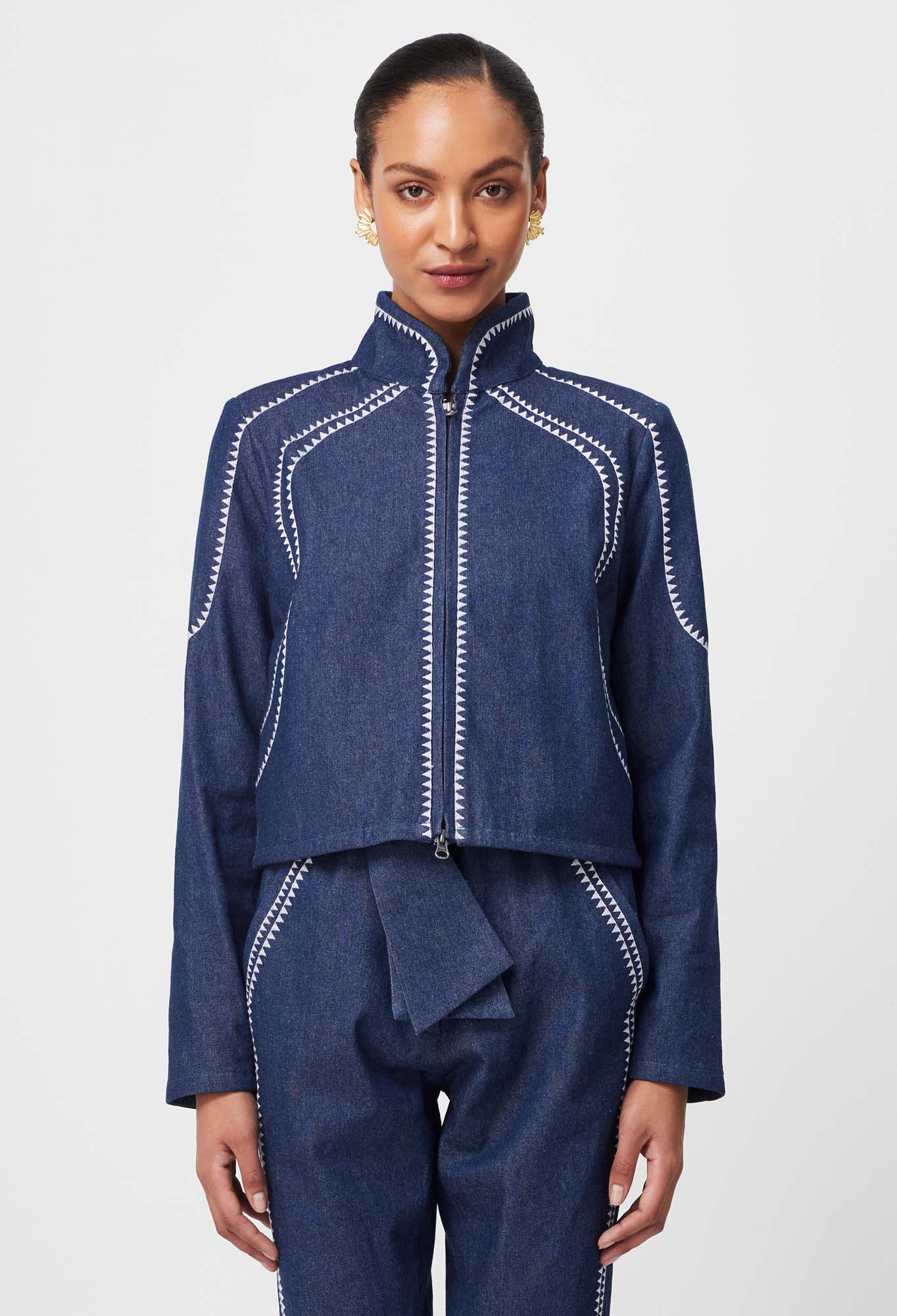 Once Was - Delray Reversible Embroidered Cotton Jacket - Palm Shadow