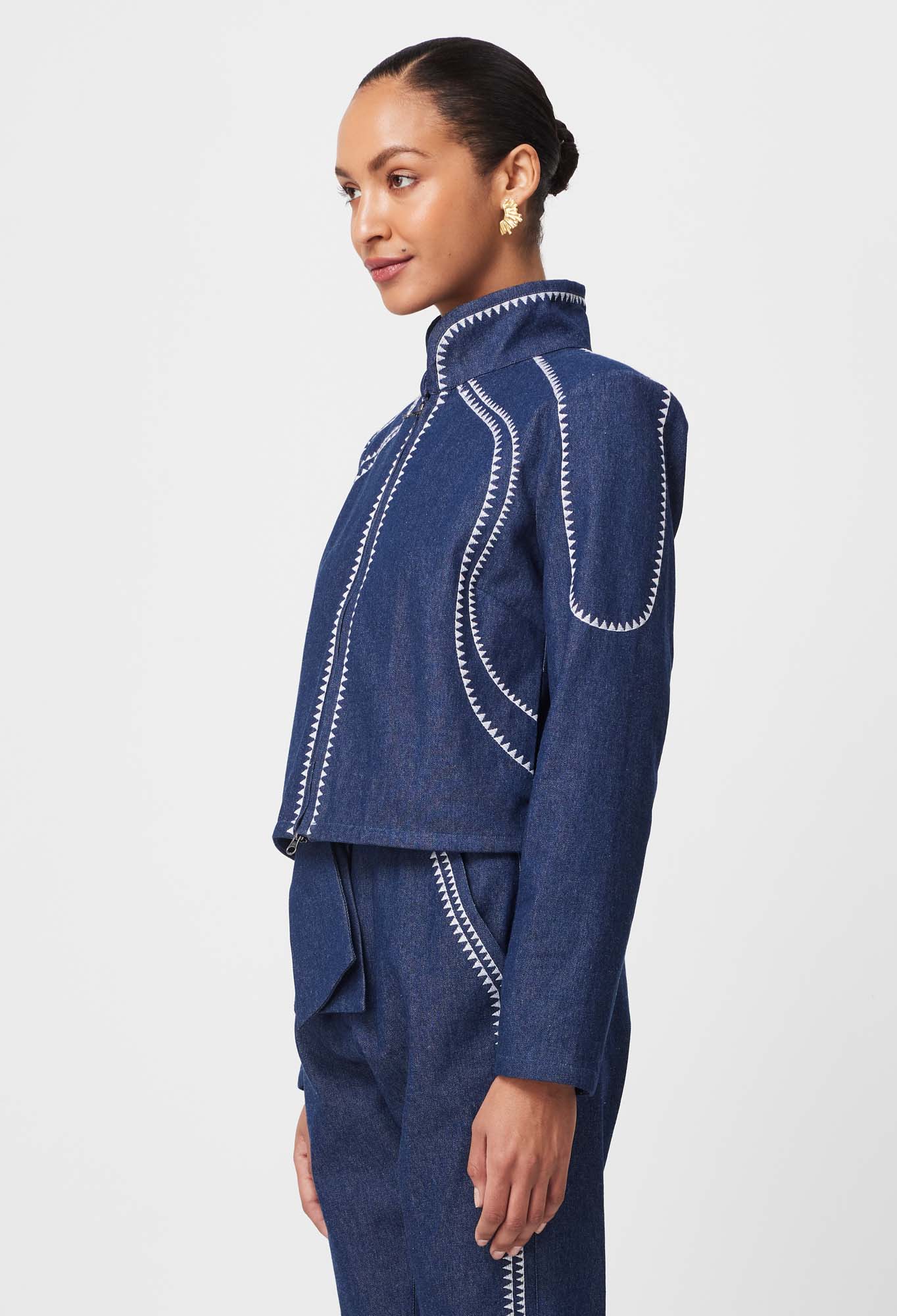 Once Was - Delray Reversible Embroidered Cotton Jacket - Palm Shadow