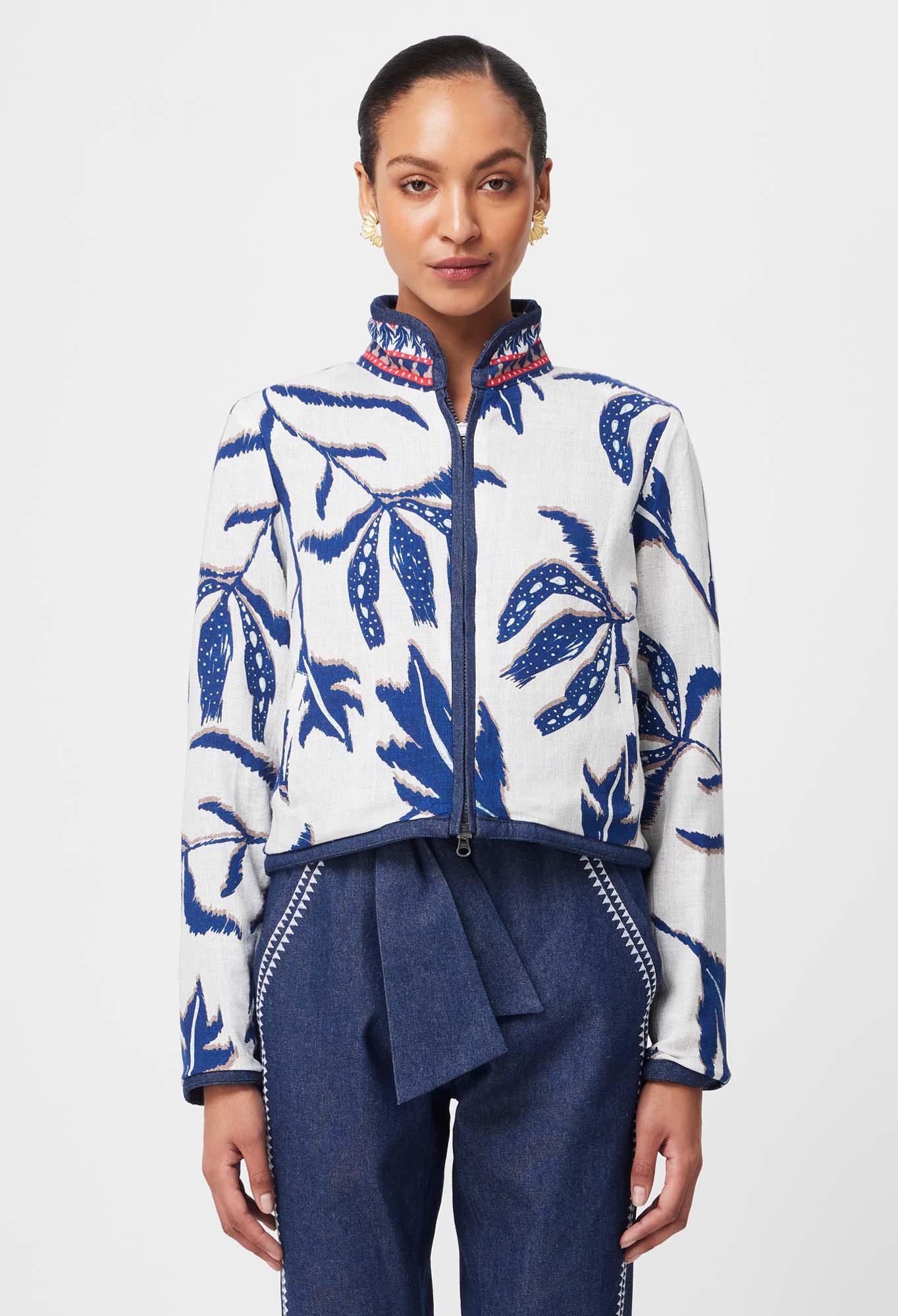 Once Was - Delray Reversible Embroidered Cotton Jacket - Palm Shadow