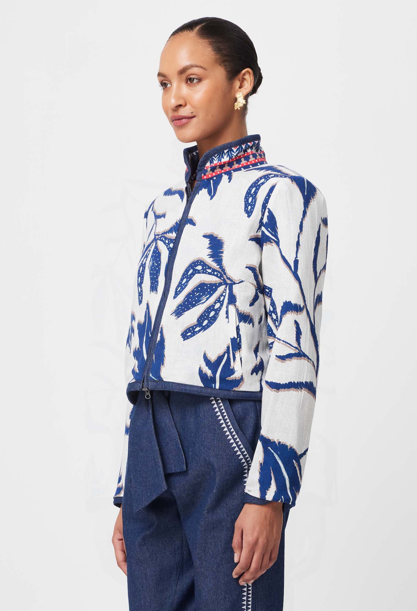 Once Was - Delray Reversible Embroidered Cotton Jacket - Palm Shadow