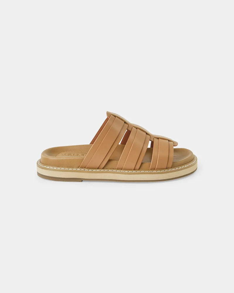 Walnut Melbourne - Olena Leather Slide - Mocha