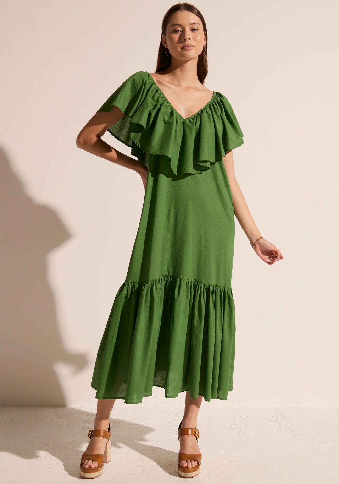 POL - Clover Ruffle Dress - Green