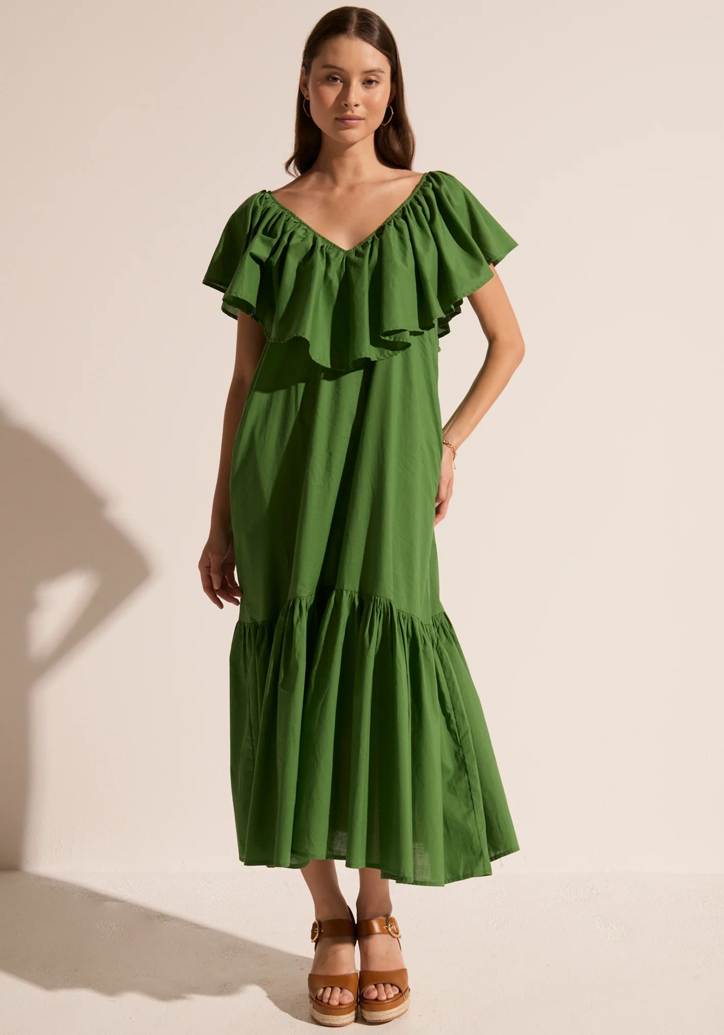 POL - Clover Ruffle Dress - Green