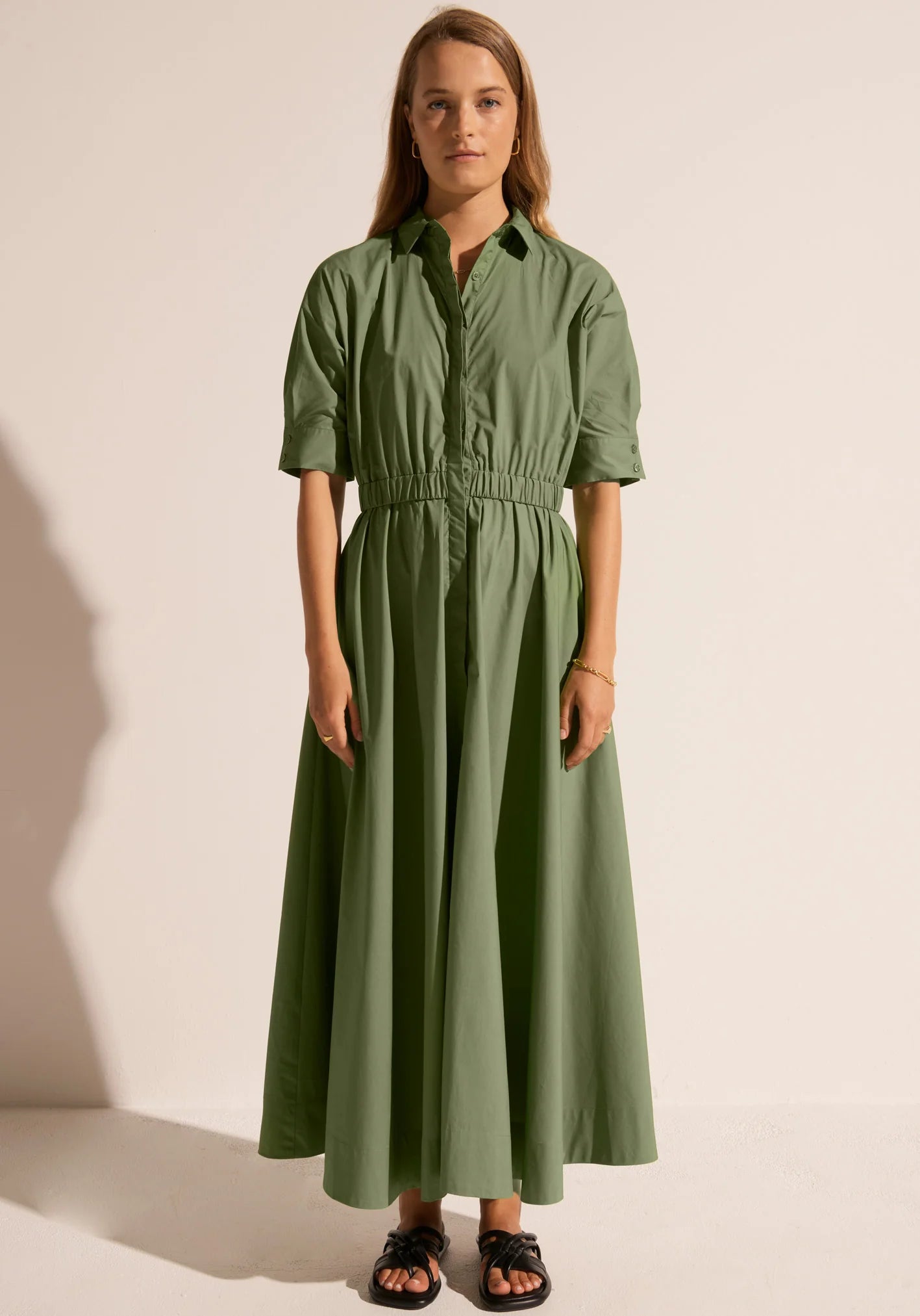 POL - Toya Maxi Shirt Dress - Green