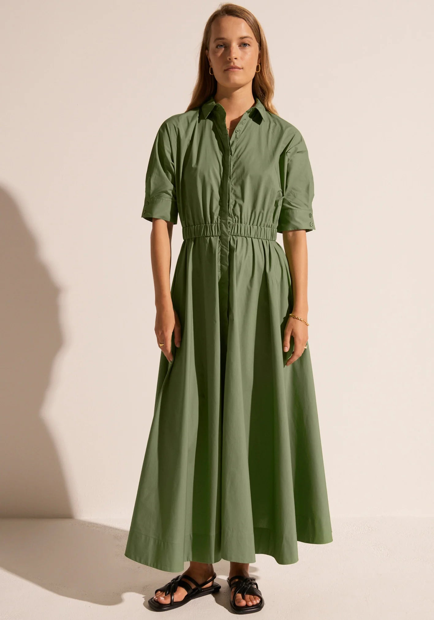 POL - Toya Maxi Shirt Dress - Green