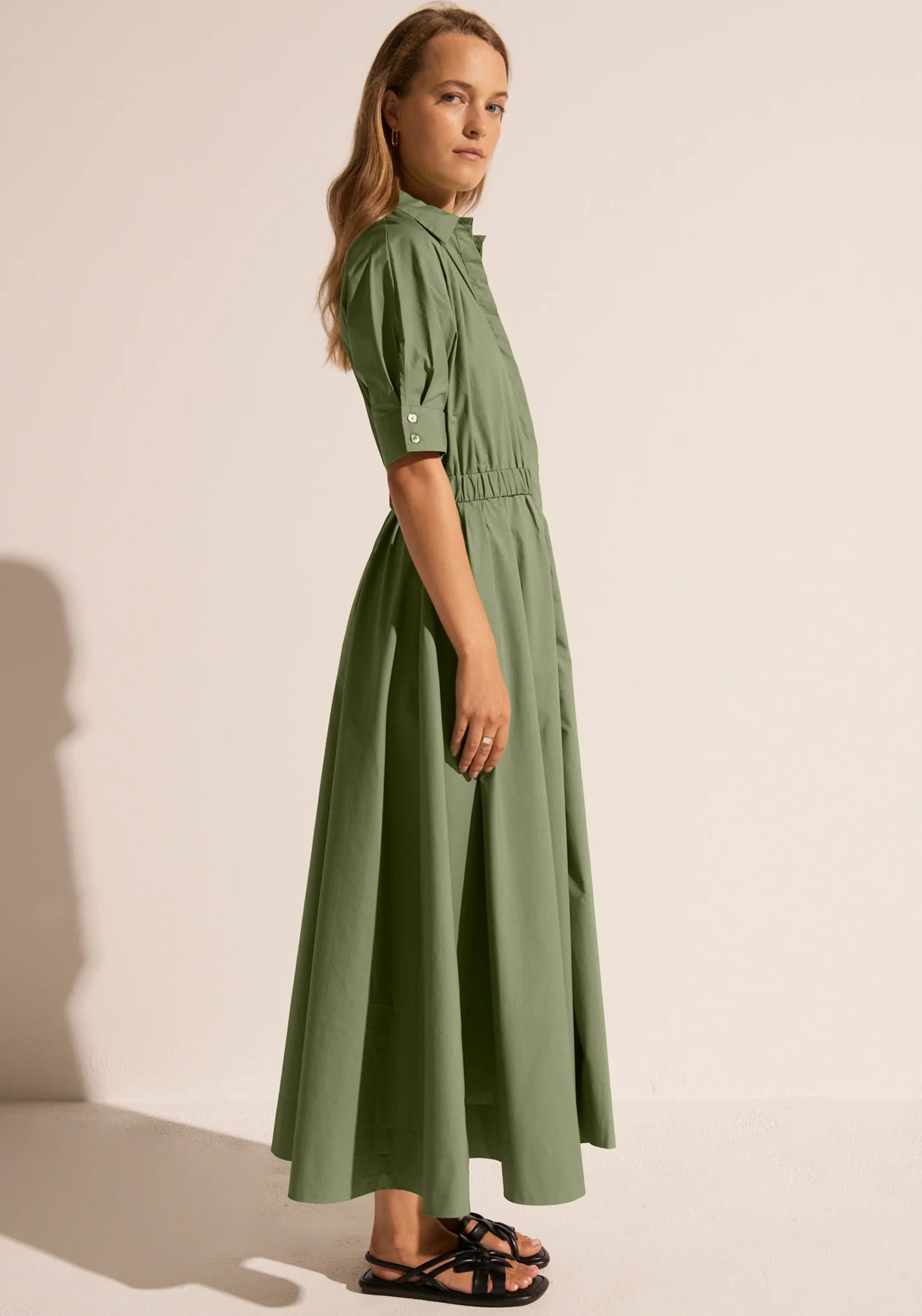 POL - Toya Maxi Shirt Dress - Green