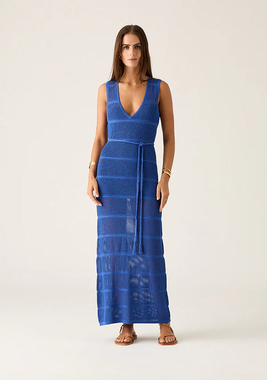 Mos the Label - Carmen Knit Midi Dress - Blue