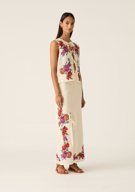 Mos the Label - Frida Embroidery Maxi Skirt