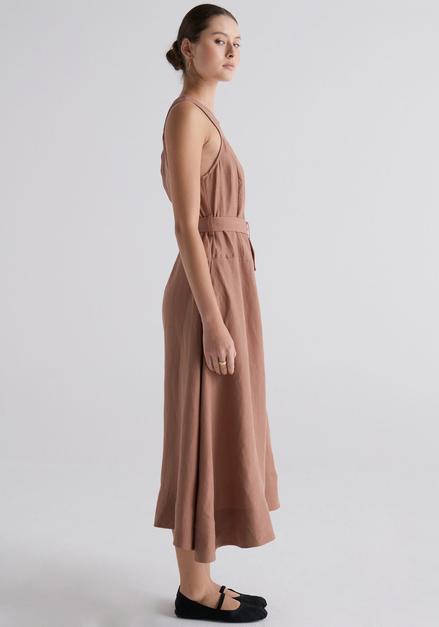 POL - Riley Belted Dress - Taupe