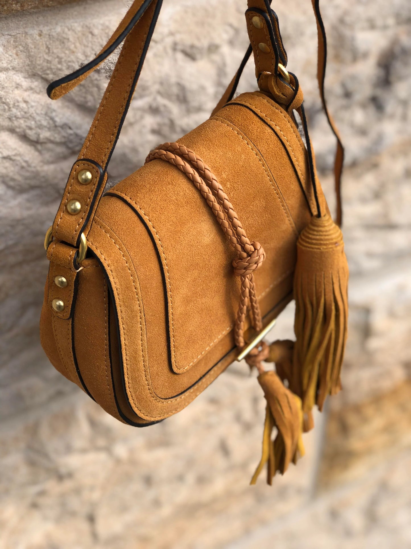 Nikki Williams - 'Harriet' Saddle Bag - Desert Suede